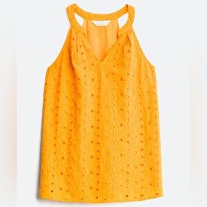 Market & Spruce Yellow Tank Top with V-Neck Lattice Detail